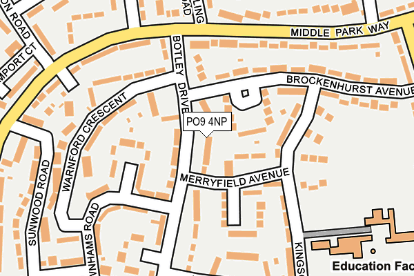 PO9 4NP map - OS OpenMap – Local (Ordnance Survey) PO9 4NP map - OS OpenMap – Local (Ordnance Survey)