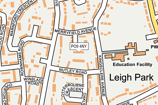 PO9 4NY map - OS OpenMap – Local (Ordnance Survey) PO9 4NY map - OS OpenMap – Local (Ordnance Survey)