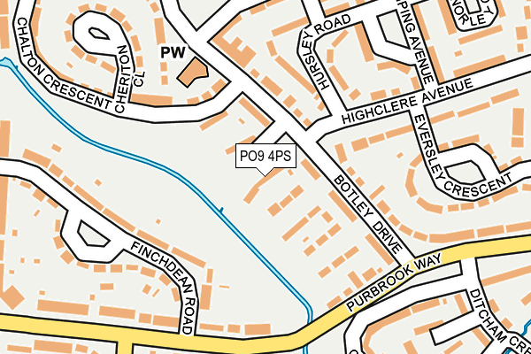 PO9 4PS map - OS OpenMap – Local (Ordnance Survey) PO9 4PS map - OS OpenMap – Local (Ordnance Survey)