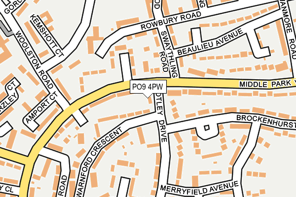 PO9 4PW map - OS OpenMap – Local (Ordnance Survey) PO9 4PW map - OS OpenMap – Local (Ordnance Survey)