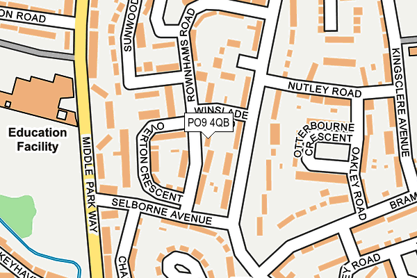 PO9 4QB map - OS OpenMap – Local (Ordnance Survey) PO9 4QB map - OS OpenMap – Local (Ordnance Survey)