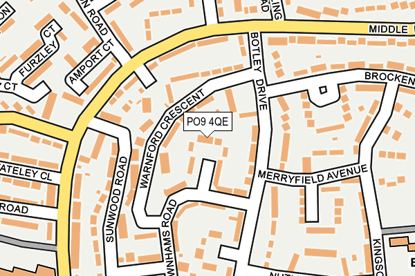 PO9 4QE map - OS OpenMap – Local (Ordnance Survey) PO9 4QE map - OS OpenMap – Local (Ordnance Survey)