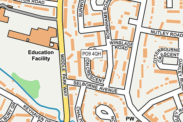 PO9 4QH map - OS OpenMap – Local (Ordnance Survey) PO9 4QH map - OS OpenMap – Local (Ordnance Survey)