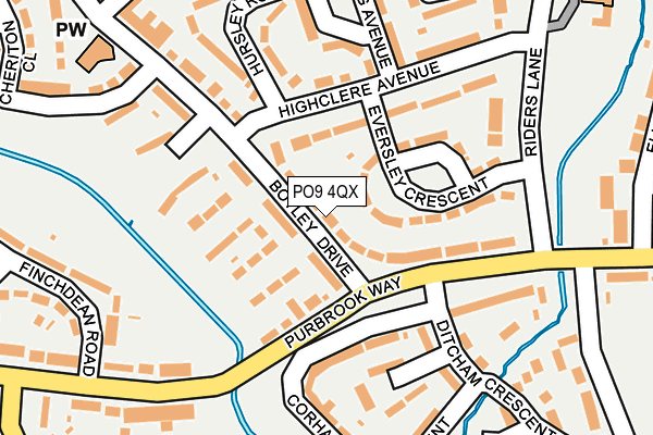 PO9 4QX map - OS OpenMap – Local (Ordnance Survey) PO9 4QX map - OS OpenMap – Local (Ordnance Survey)