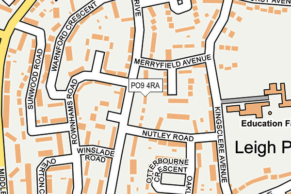 PO9 4RA map - OS OpenMap – Local (Ordnance Survey) PO9 4RA map - OS OpenMap – Local (Ordnance Survey)