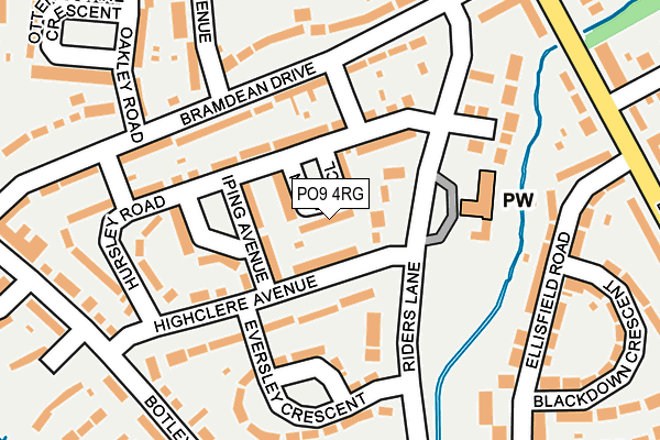 PO9 4RG map - OS OpenMap – Local (Ordnance Survey) PO9 4RG map - OS OpenMap – Local (Ordnance Survey)