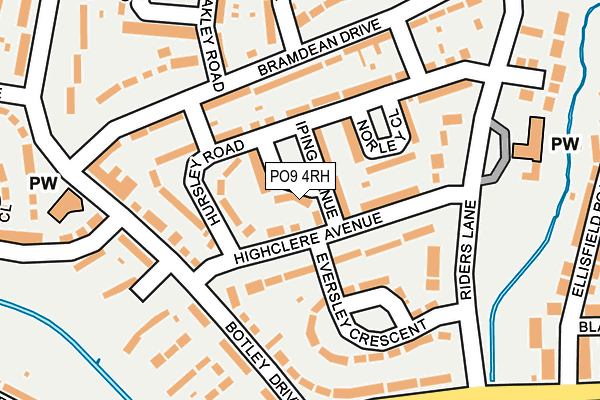 PO9 4RH map - OS OpenMap – Local (Ordnance Survey)