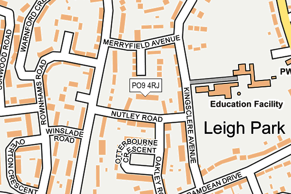 PO9 4RJ map - OS OpenMap – Local (Ordnance Survey) PO9 4RJ map - OS OpenMap – Local (Ordnance Survey)