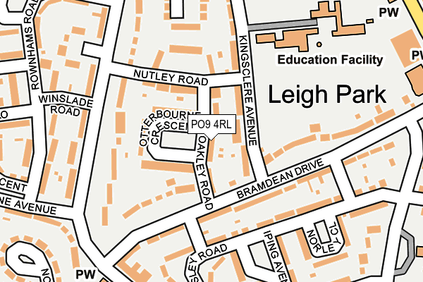 PO9 4RL map - OS OpenMap – Local (Ordnance Survey) PO9 4RL map - OS OpenMap – Local (Ordnance Survey)