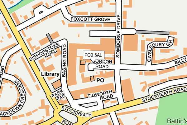 PO9 5AL map - OS OpenMap – Local (Ordnance Survey) PO9 5AL map - OS OpenMap – Local (Ordnance Survey)