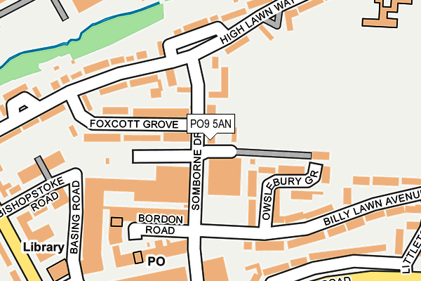 PO9 5AN map - OS OpenMap – Local (Ordnance Survey) PO9 5AN map - OS OpenMap – Local (Ordnance Survey)