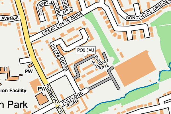 PO9 5AU map - OS OpenMap – Local (Ordnance Survey) PO9 5AU map - OS OpenMap – Local (Ordnance Survey)