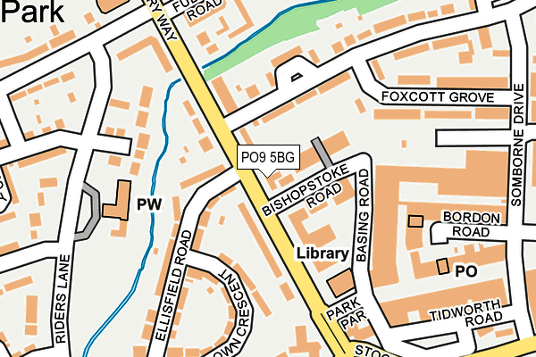 PO9 5BG map - OS OpenMap – Local (Ordnance Survey) PO9 5BG map - OS OpenMap – Local (Ordnance Survey)