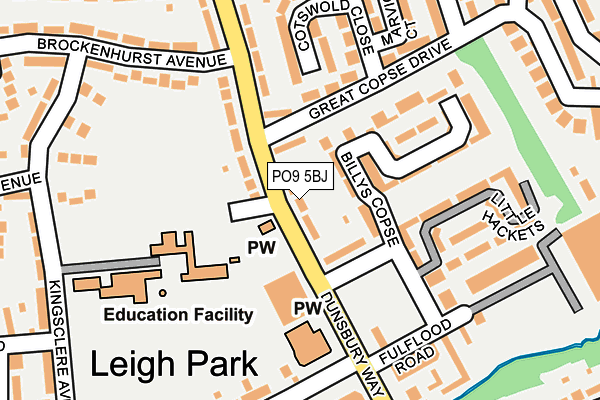 PO9 5BJ map - OS OpenMap – Local (Ordnance Survey) PO9 5BJ map - OS OpenMap – Local (Ordnance Survey)