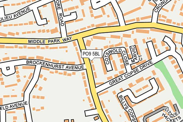 PO9 5BL map - OS OpenMap – Local (Ordnance Survey) PO9 5BL map - OS OpenMap – Local (Ordnance Survey)