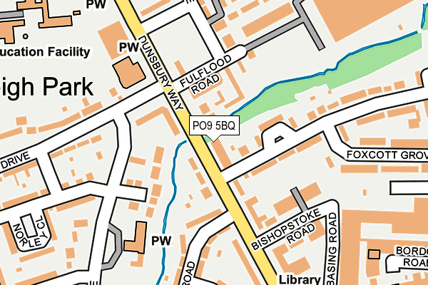 PO9 5BQ map - OS OpenMap – Local (Ordnance Survey) PO9 5BQ map - OS OpenMap – Local (Ordnance Survey)