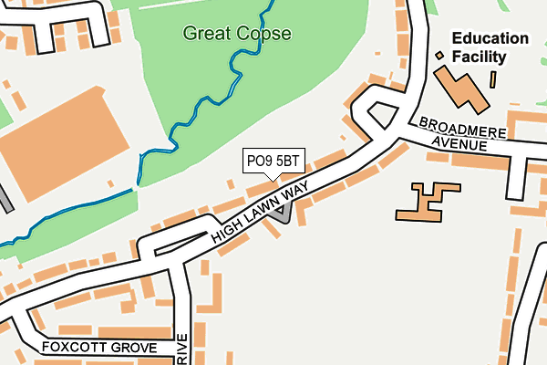 PO9 5BT map - OS OpenMap – Local (Ordnance Survey) PO9 5BT map - OS OpenMap – Local (Ordnance Survey)
