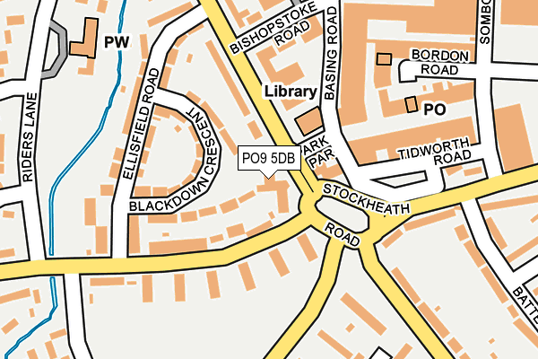 PO9 5DB map - OS OpenMap – Local (Ordnance Survey) PO9 5DB map - OS OpenMap – Local (Ordnance Survey)