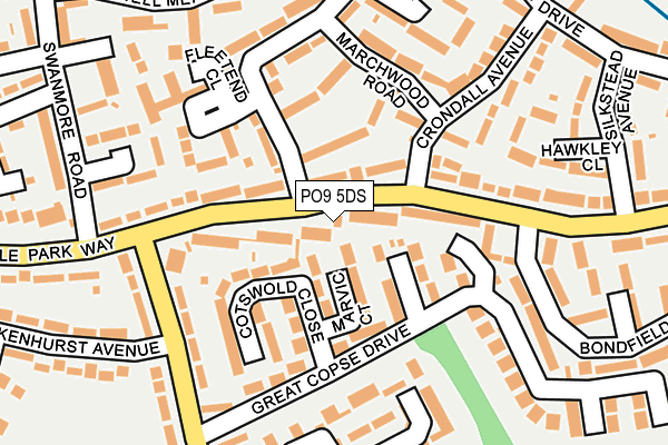 PO9 5DS map - OS OpenMap – Local (Ordnance Survey) PO9 5DS map - OS OpenMap – Local (Ordnance Survey)