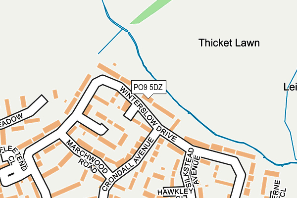 PO9 5DZ map - OS OpenMap – Local (Ordnance Survey) PO9 5DZ map - OS OpenMap – Local (Ordnance Survey)
