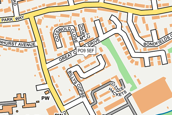 PO9 5EF map - OS OpenMap – Local (Ordnance Survey) PO9 5EF map - OS OpenMap – Local (Ordnance Survey)