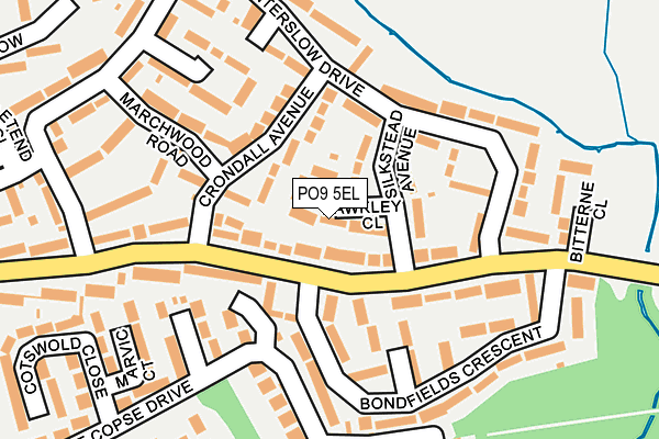 PO9 5EL map - OS OpenMap – Local (Ordnance Survey) PO9 5EL map - OS OpenMap – Local (Ordnance Survey)