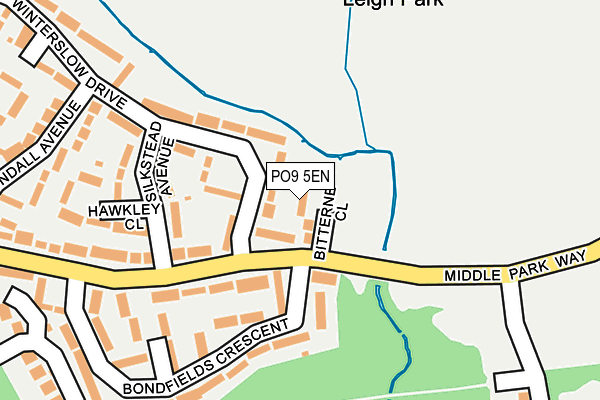 PO9 5EN map - OS OpenMap – Local (Ordnance Survey) PO9 5EN map - OS OpenMap – Local (Ordnance Survey)