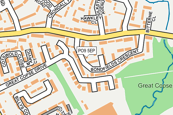 PO9 5EP map - OS OpenMap – Local (Ordnance Survey) PO9 5EP map - OS OpenMap – Local (Ordnance Survey)