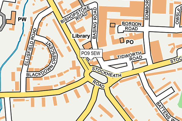 PO9 5EW map - OS OpenMap – Local (Ordnance Survey) PO9 5EW map - OS OpenMap – Local (Ordnance Survey)