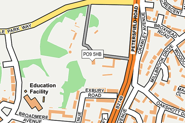 PO9 5HB map - OS OpenMap – Local (Ordnance Survey) PO9 5HB map - OS OpenMap – Local (Ordnance Survey)