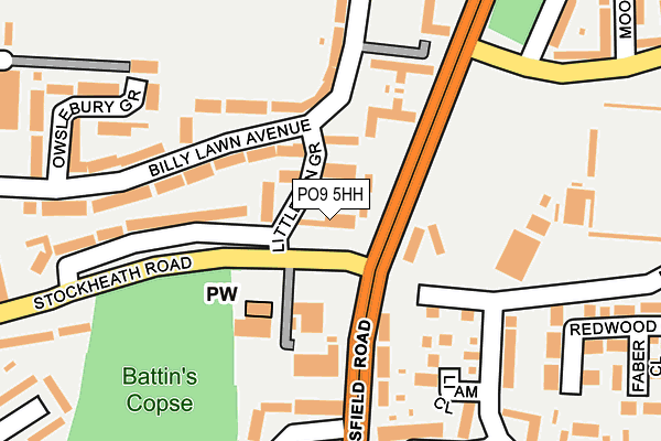PO9 5HH map - OS OpenMap – Local (Ordnance Survey) PO9 5HH map - OS OpenMap – Local (Ordnance Survey)