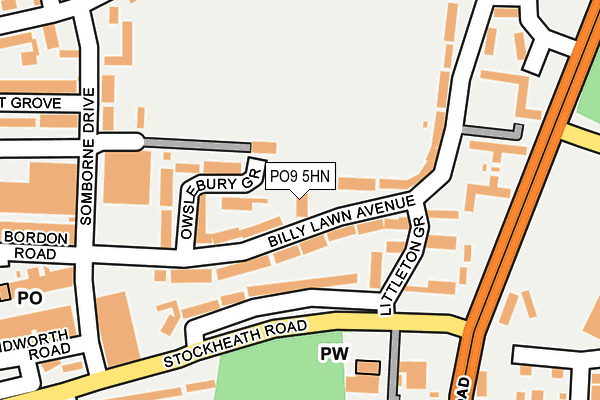 PO9 5HN map - OS OpenMap – Local (Ordnance Survey)