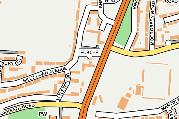 PO9 5HP map - OS OpenMap – Local (Ordnance Survey) PO9 5HP map - OS OpenMap – Local (Ordnance Survey)