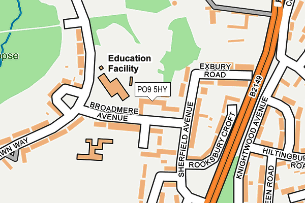 PO9 5HY map - OS OpenMap – Local (Ordnance Survey) PO9 5HY map - OS OpenMap – Local (Ordnance Survey)