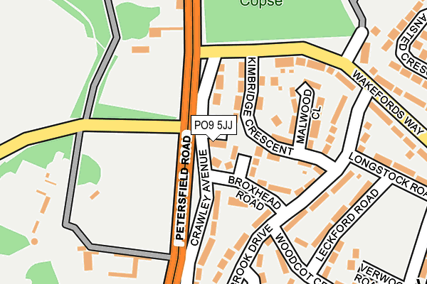 PO9 5JJ map - OS OpenMap – Local (Ordnance Survey) PO9 5JJ map - OS OpenMap – Local (Ordnance Survey)