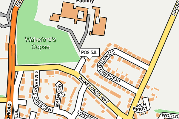 PO9 5JL map - OS OpenMap – Local (Ordnance Survey) PO9 5JL map - OS OpenMap – Local (Ordnance Survey)