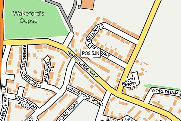 PO9 5JN map - OS OpenMap – Local (Ordnance Survey) PO9 5JN map - OS OpenMap – Local (Ordnance Survey)