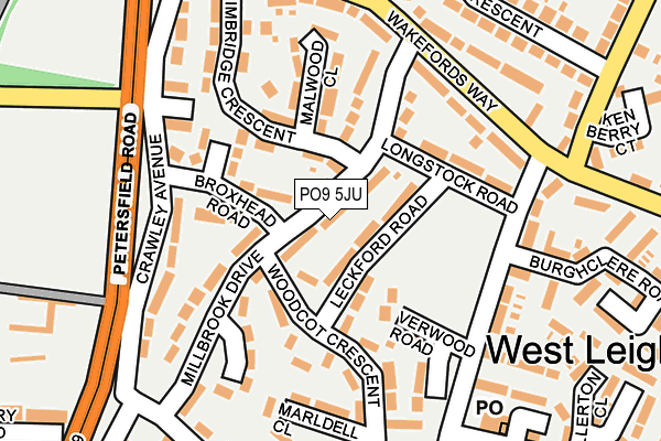 PO9 5JU map - OS OpenMap – Local (Ordnance Survey) PO9 5JU map - OS OpenMap – Local (Ordnance Survey)
