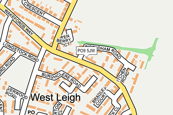 PO9 5JW map - OS OpenMap – Local (Ordnance Survey)