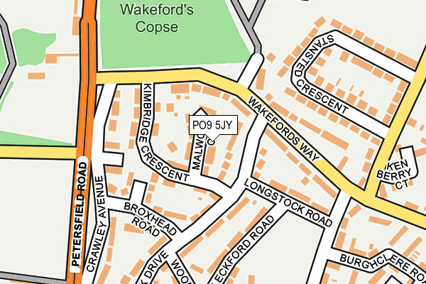 PO9 5JY map - OS OpenMap – Local (Ordnance Survey)