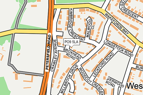 PO9 5LA map - OS OpenMap – Local (Ordnance Survey) PO9 5LA map - OS OpenMap – Local (Ordnance Survey)