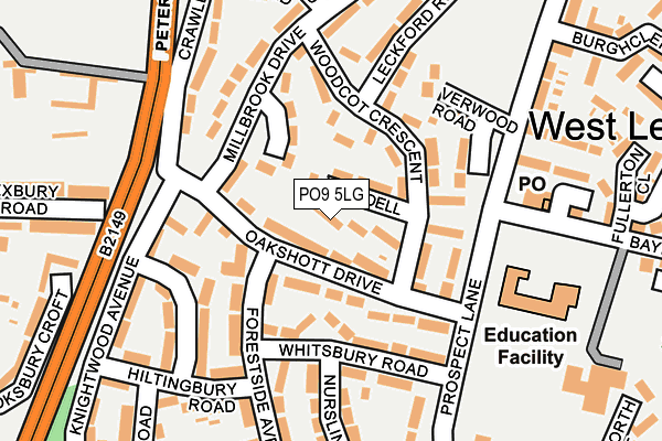 PO9 5LG map - OS OpenMap – Local (Ordnance Survey) PO9 5LG map - OS OpenMap – Local (Ordnance Survey)