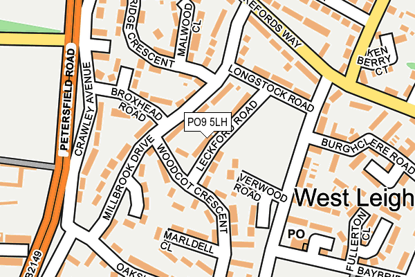 PO9 5LH map - OS OpenMap – Local (Ordnance Survey) PO9 5LH map - OS OpenMap – Local (Ordnance Survey)