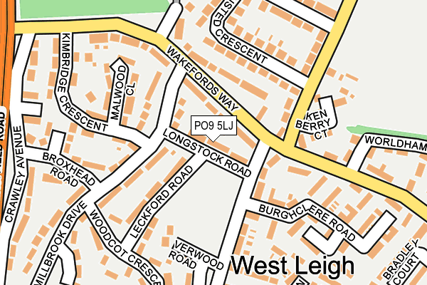 PO9 5LJ map - OS OpenMap – Local (Ordnance Survey) PO9 5LJ map - OS OpenMap – Local (Ordnance Survey)
