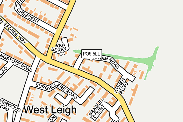 PO9 5LL map - OS OpenMap – Local (Ordnance Survey) PO9 5LL map - OS OpenMap – Local (Ordnance Survey)