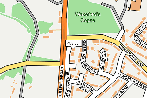PO9 5LT map - OS OpenMap – Local (Ordnance Survey) PO9 5LT map - OS OpenMap – Local (Ordnance Survey)