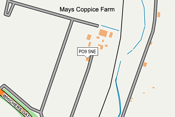 PO9 5NE map - OS OpenMap – Local (Ordnance Survey)