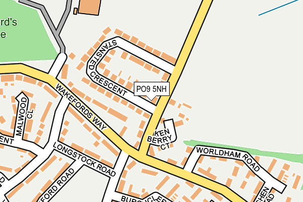 PO9 5NH map - OS OpenMap – Local (Ordnance Survey) PO9 5NH map - OS OpenMap – Local (Ordnance Survey)