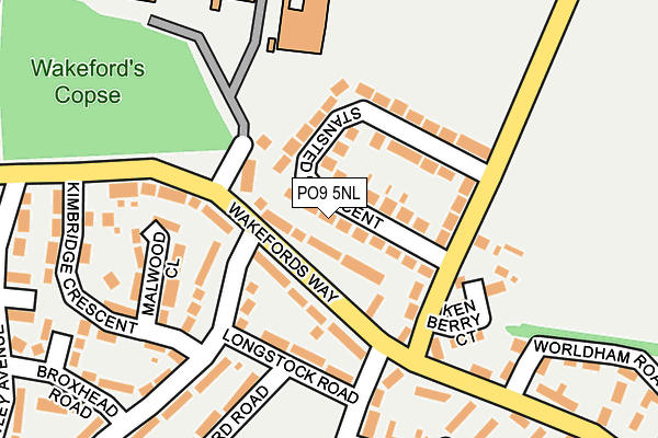 PO9 5NL map - OS OpenMap – Local (Ordnance Survey) PO9 5NL map - OS OpenMap – Local (Ordnance Survey)
