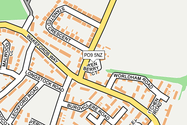 PO9 5NZ map - OS OpenMap – Local (Ordnance Survey) PO9 5NZ map - OS OpenMap – Local (Ordnance Survey)